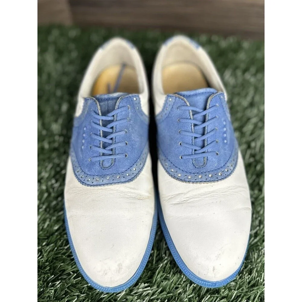 ECCO Womens Classic Tour Hybrid Spikeless Golf Shoes White-Cobalt EU‎ 38 7 7.5